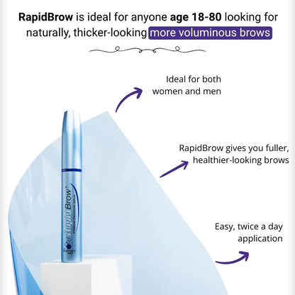 rapidBrow Enhancing Serum 3 mL - Hydrating Serum for Visibly Thicker-Looking Brows with Hexatein 2 Complex