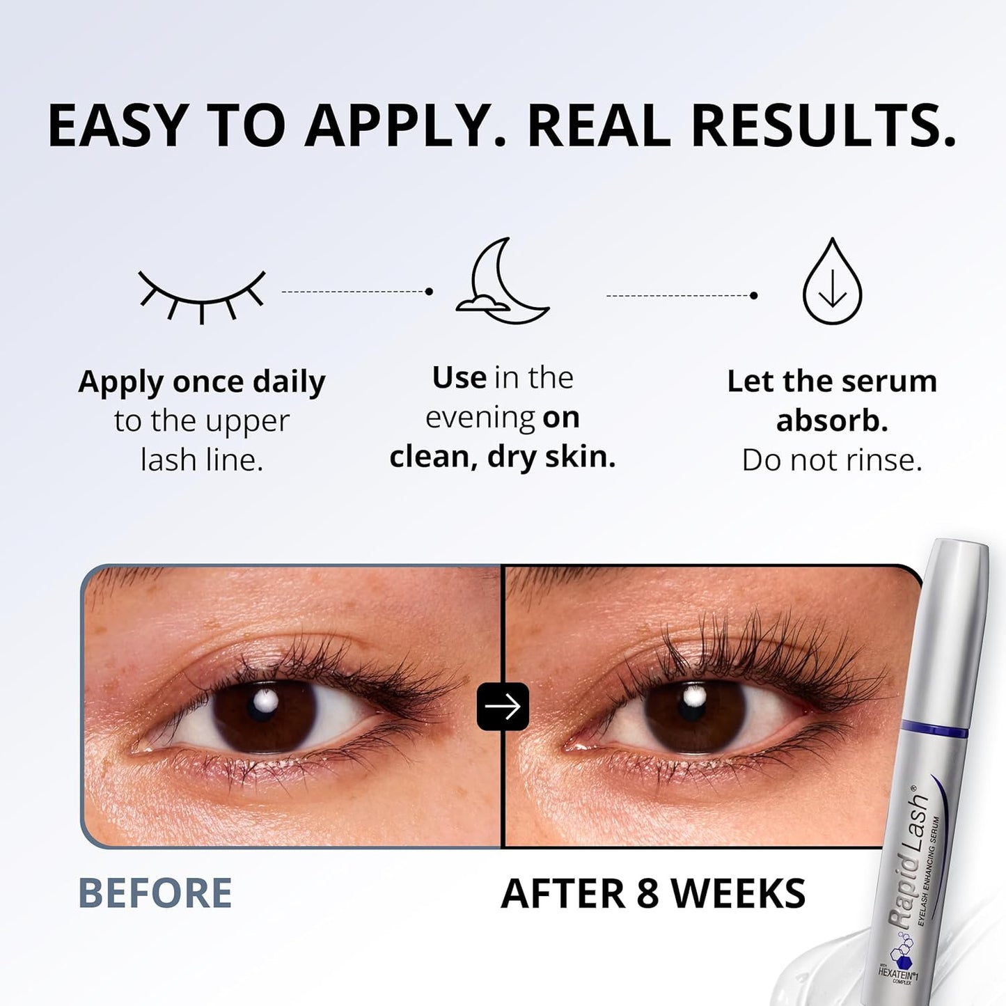 rapidLASH Eyelash Serum with HEXATEIN 1 Complex– Serum Conditioning & Hydrating – Longer-Looking, Fuller – 3 mL